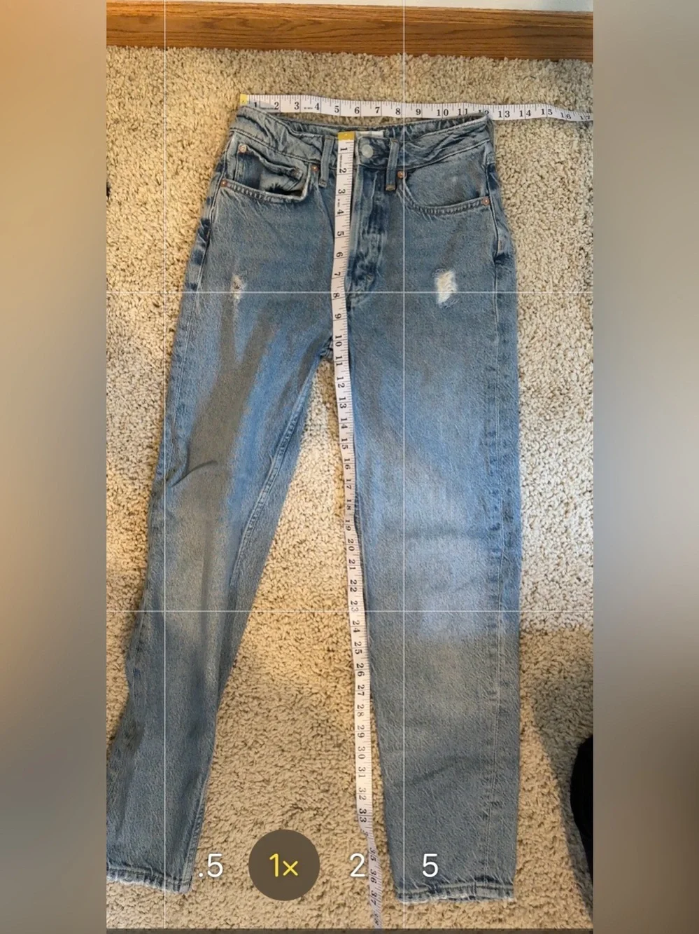 Free People We The Free Distressed Jeans 24 Button Fly
